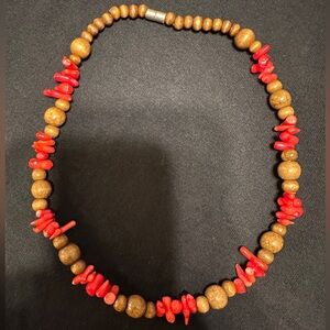 Real Coral Beaded Necklace